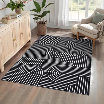 Modern Rug Runners for Hallways, Abstract Kitchen Runner Rugs Non Slip Bath Runner, Rainbow Washable Runners Rug