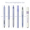 Wrapables 5 Gel Pens + 1 Highlighter Writing Set, 0.5mm Black Ink Pens, for Bible Studies, Journaling, Home and Office, Purple - 3 of 4