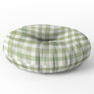 Ninola Design Watercolor Gingham Salad Green Floor Pillow - Deny Desings - 1 of 4
