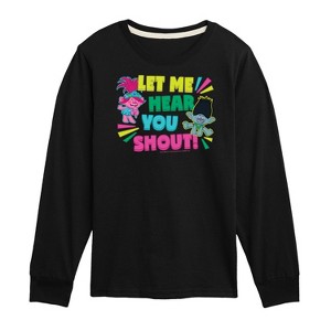 Boys' - Trolls - Let Me Hear You Shout Poppy and Branch Long Sleeve Graphic T-Shirt - 1 of 3