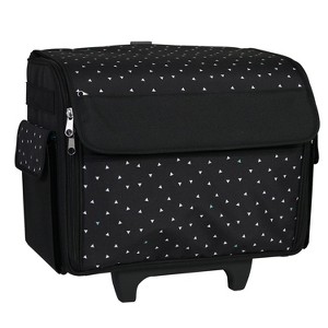 Everything Mary Rolling Sewing Machine Tote, Black & White Triangle - 1 of 1