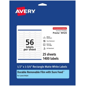 Avery Durable ID Labels with Sure Feed, 1/2" x 1-3/4" - 1 of 4