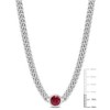 EVERLY JEWELRY | Sterling Silver 1 5/8 CT TGW Created Ruby Necklace With Chain, 16"+1.5" Ext. - 2 of 4