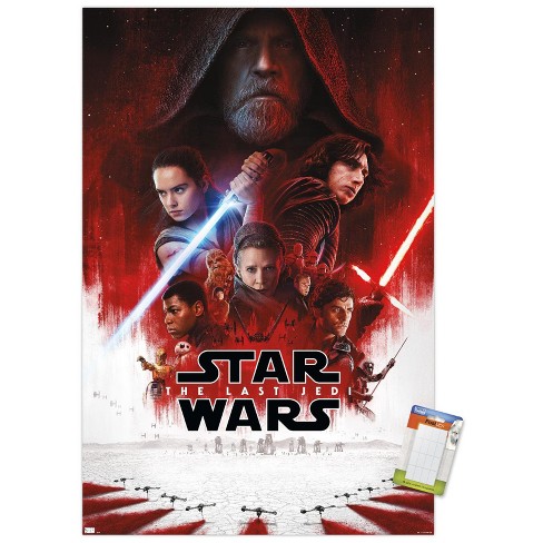 Trends International Star Wars: The Last Jedi - One Sheet (No Billing  Block) Unframed Wall Poster Print White Mounts Bundle 22.375
