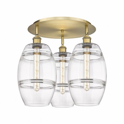 Vaz - 3 Light Flush Mount In Industrial Style-10.88 Inches Tall and 19.75 Inches Wide