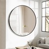 MAYEERTY Hanging Mirror Aluminum Alloy Thin Edge Black Round 35x35x1in - 3 of 4