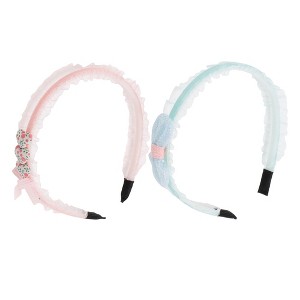 Unique Bargains Halloween Christmas Girl's Classic Mesh Headbands 5.51"x4.72"x0.28" Lake Blue Pink 2 Pcs - 1 of 3
