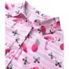 Nlife Women Pineapple Printed Lapel Collar Half Sleeves Buttons Down Blouse Shirt - 4 of 4
