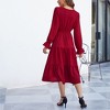 Clearlove Casual V Neck Layered Long Sleeve Wedding Guest Maxi Dresses for Women Flowy Maxi Dress - 3 of 4