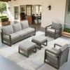 Buenhomino 5PC Outdoor Patio Conversation Set with Ottoman - 2 of 4