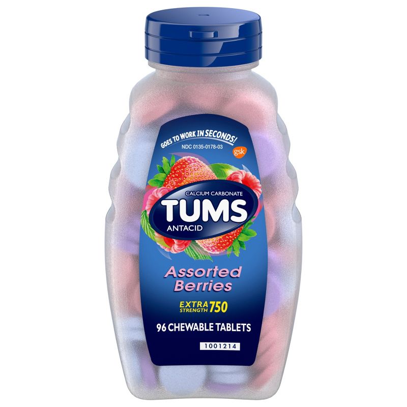 TUMS Extra Strength Assorted Berries Antacid Chewable Tablets - 96ct, 1 of 12
