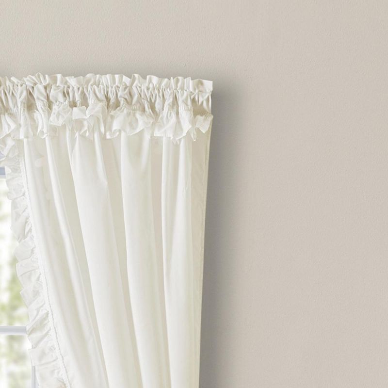 Classic Narrow Ruffle Rod Pocket Curtain Panels Natural by Ellis Home, 2 of 5