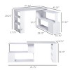 INFURNIC Desks L Shaped Corner Desk with 360 Degree Rotating Design Storage Shelves and Spacious Top, White, 47.25"*43.25"*29.25" - 4 of 4