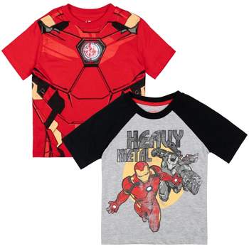 Marvel Avengers Spider-Man Black Panther Iron Man Hulk Captain America  2 Pack Graphic T-Shirts Toddler to Big Kid