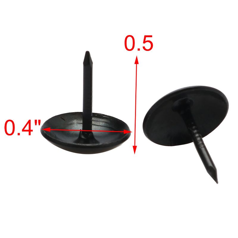 Unique Bargains Metal Home Table Round Hat Thumb Tack Nail Black 0.4" x 0.5" 100 Pcs, 2 of 4