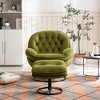 Velvet Accent Chair with Ottoman, Swivel TV Chair for Living Room, Bedroom, or Game Room, Metal Frame, 250 lb Capacity - 2 of 4