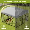 10x10x6ft Heavy Duty Outdoor Dog Kennel w/ Weatherproof Cover, Lockable Door & Swivel Bowl - for Large Dogs - 4 of 4