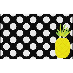 Flagship Carpets School Girl Style Simply Stylish Tropical Pineapple Polka Dots Classroom Area Rug - 1 of 4