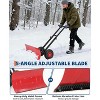 29x14 in Snow Shovel with 5-Position Angled Blade & Adjustable Handle, Heavy Duty Metal Snow Pusher Shovel with Wheels for Driveway, Doorway, Sidewalk - 2 of 4