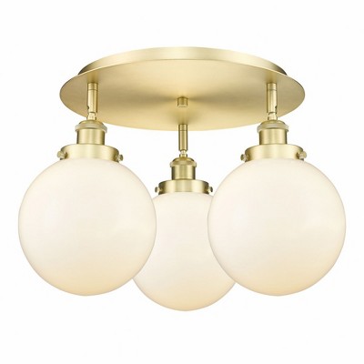 Canton - 3 Light Flush Mount In Art Deco Style-11.88 Inches Tall and 19.75 Inches Wide