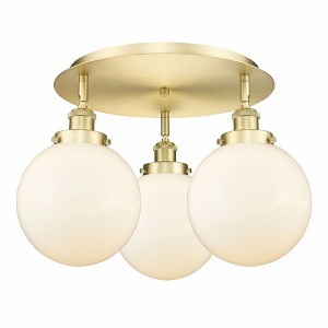 Canton - 3 Light Flush Mount In Art Deco Style-11.88 Inches Tall and 19.75 Inches Wide - 1 of 1