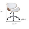 HomeRoots Brown White and Silver Adjustable Height Swivel Rolling Office Chair - 3 of 4