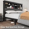2-Tier High Headboard Bed Frame,Bookcase Storage Platform Bed with Charging Station,No Box Spring Needed & Easy to Assemble - 4 of 4
