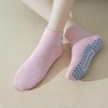 Anna-Kaci Women's Grip Ankle Socks 3-Pack with Heart Embroidery and Anti-Slip Soles for Yoga and Indoor Use - 2 of 4