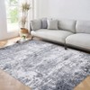 Abstract Machine Washable Rug with Rubber Backing for Living Room Stain Resistant Accent Rug Low Pile Ultra Soft Non Slip Rug - 2 of 4