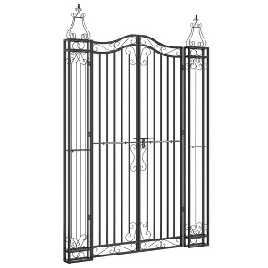 vidaXL Garden Gate Black 47.6"x3.1"x70.9" Wrought Iron - 1 of 1