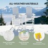 WestinTrends Azura Outdoor Tall Adirondack Chairs With Connecting Table Tray (Set of 2), White - 3 of 4