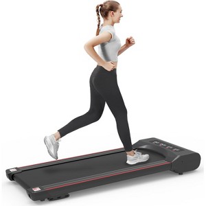 PAGED Under Desk Treadmill with LED Display, Foldable Walking Pad Treadmill for Walking & Running, 265 LB Capacity, No Assembly - 1 of 4