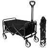DOMETOUR Collapsible Wagon Cart with Wider Wheels & Auto-Rebound Handle - Heavy-Duty, Utility Grocery Shopping Cart for Camping, Beach & Gardening - 2 of 4