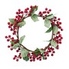 Chery Life 13" Red Berry Wreaths With Green Holly Leaves, Set of 3 - 3 of 4