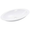 vidaXL Wash Basin Mineral Cast/Marble Cast White Washroom Sink Multi Sizes - 3 of 4