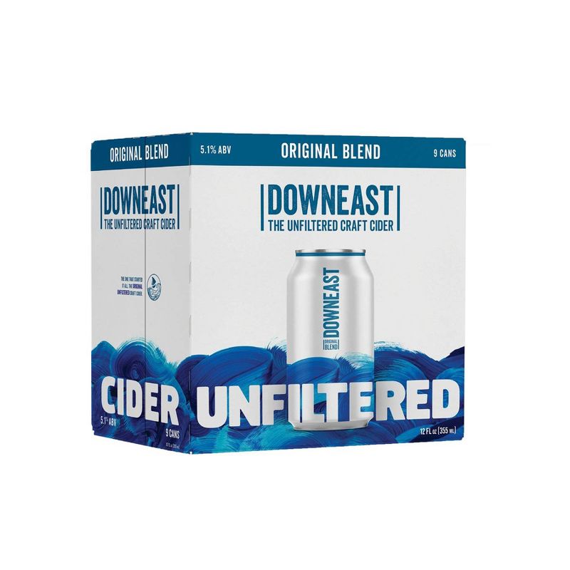 Downeast Original Blend Unfiltered Hard Cider - 9pk/12 fl oz Cans, 1 of 7