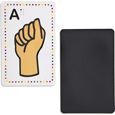 Bright Creations 26-Count Magnetic Sign Language Alphabet Flash Cards with Gestures Uppercase Letters Card for Kids Learning ABC Whiteboard Classroom