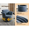 PAGED 360 Degree Swivel Accent Chair, Upholstered Reading Chair with Gold Metal Legs, Barrel Armchair for Living Room, Reading Room - 3 of 4