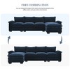 Modern L-Shaped Chenille Sofa, 5-Seater with Double Cushions, Sleeper Couch for Living Room. - 3 of 4