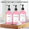 LunaLulinlk Glass Shampoo and Conditioner Dispenser, Pink Shower Soap Dispenser Bottles with Labels, Wash Dispensers - 2 of 4