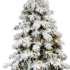 HomeRoots 6' White Pre Lit Full Flocked Fir Christmas Tree - 4 of 4