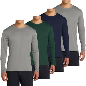 Mafoose 4-Pack Men's Long Sleeve Quick-Dry Performance T-shirts - UPF 50 Sun Protection - 1 of 4
