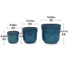 SEVOBAL Planters 3-Piece Modern Ceramic Glossy Flower Pots, Frost-Resistant with Drainage Holes for Indoor, Outdoor, Blue, 19.7"*19.7"*19.7" - 3 of 4