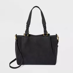 Triple Compartment Satchel Handbag - Universal Thread™ Black