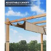 10x10 Ft Outdoor Pergola, Heavy-Duty Aluminum Pergola with with Retractable Canopy, Sun Shade Shelter for Patio Backyard, Grey Frame + Khaki Canopy - 4 of 4