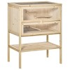 3 Tier Wooden Hamster Cage with Shelf,Ventilated Small Animal Hutch with Openable Top and Front Door – LAOTIES - 3 of 4