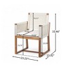 SKRAN Outdoor Dining Chairs Set of 2, Acacia Wood Patio Armchair with Rope Design Back and Washable Cushion,for Backyard, Poolside, Garden, - 3 of 4