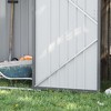 MOEPISY 3.3FT x 3.4FT Outdoor Storage Shed, Galvanized Metal Utility Garden Tool House, 2 Vents and Lockable Door, Gray - 3 of 4