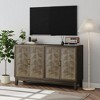 XIYUYEU Multifunctional Sideboard Buffet Cabinet, Carved 4 Door Sideboard with Adjustable Layer Board - 2 of 4