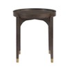 Vynxaria Dark Brown Finish Round End Table, Solid Wood Legs with Metallic Gold Tip, 24" Dia x 24"H - 3 of 4
